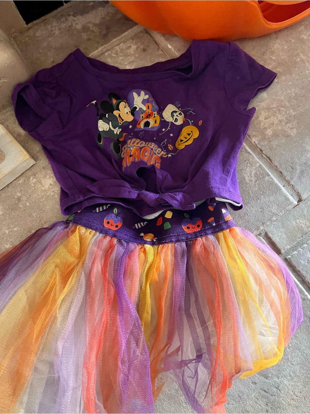 Disney Purple Halloween Tutu Dress with Multicolor Tulle